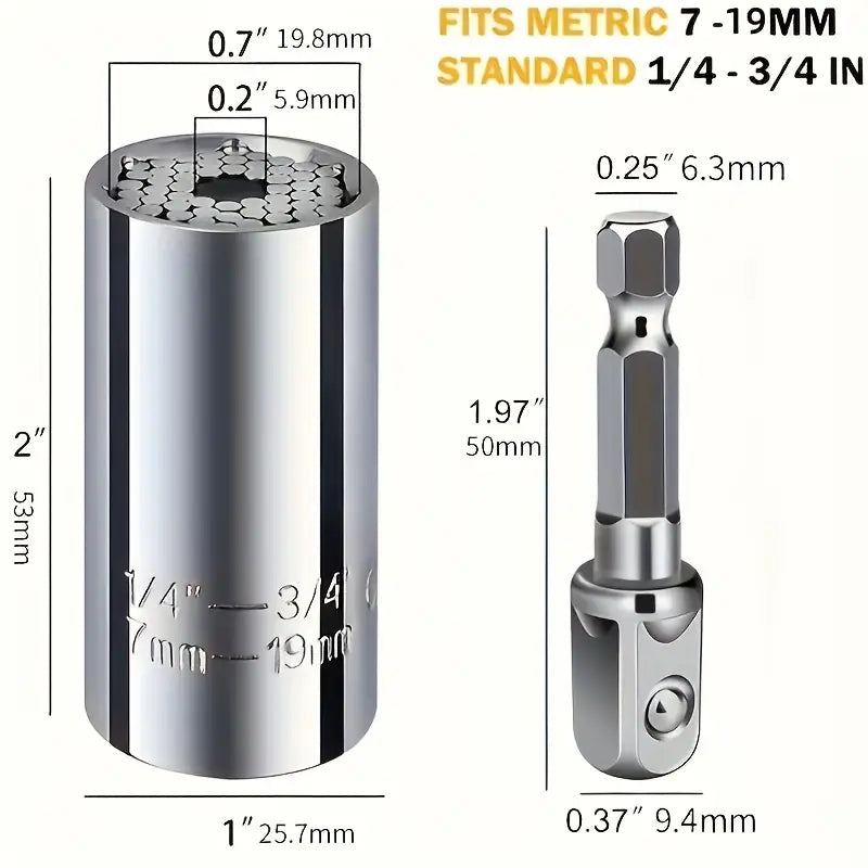 Llave dinamométrica universal 7-19 mm cubo universal multifuncional hexagonal