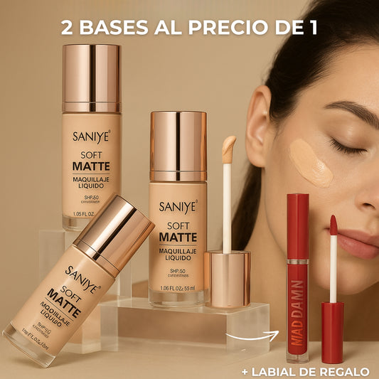 Base Nutritiva Anti-Edad - Compra 1 y llévate 2 + Regalo (Lápiz Labial)