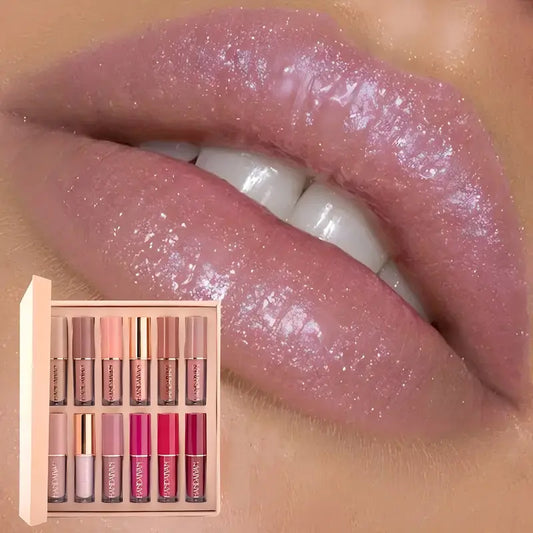 Conjunto de 12 gloss de lujo - Acabado mate y brillante